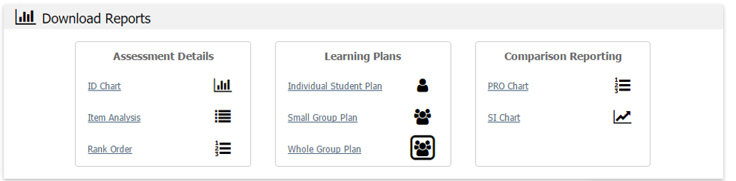 Bubble Assessment Report Options