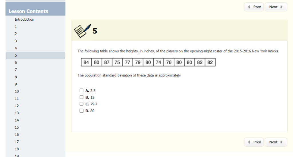 Lesson Assessment A1